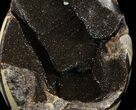 Septarian Dragon Egg Geode - Black Crystals #37292-1
